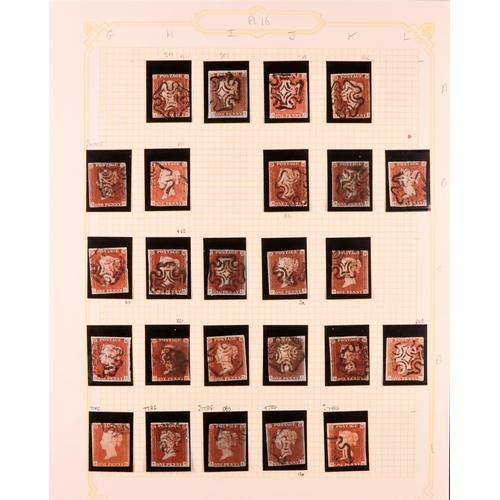 1455 - GB.QUEEN VICTORIA 1841 1D PLATE 16. The collection of 210 different positions of the 1d red-brown im... 