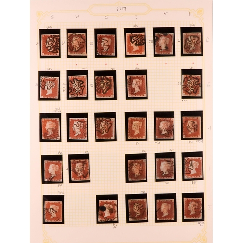 1456 - GB.QUEEN VICTORIA 1841 1D PLATE 17. The collection of 209 different positions of the 1d red-brown im... 