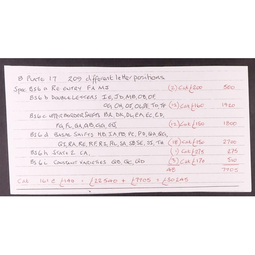 1456 - GB.QUEEN VICTORIA 1841 1D PLATE 17. The collection of 209 different positions of the 1d red-brown im... 