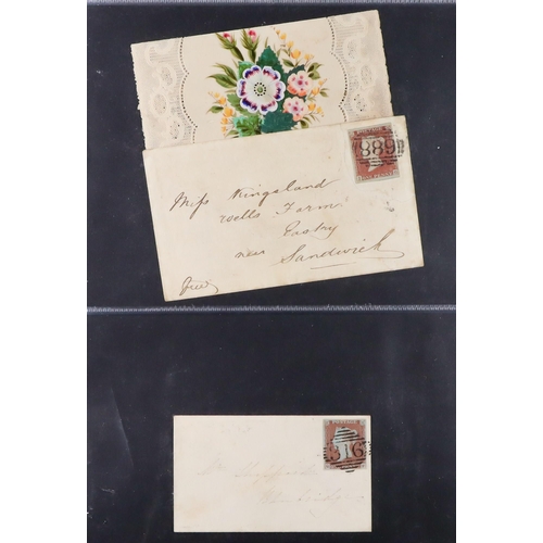 1486 - GB.QUEEN VICTORIA 1841 - 1899 COVERS collection of 27 stamped covers on pages, '2' in Maltese Cross,... 