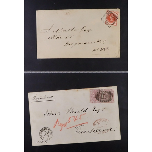 1486 - GB.QUEEN VICTORIA 1841 - 1899 COVERS collection of 27 stamped covers on pages, '2' in Maltese Cross,... 