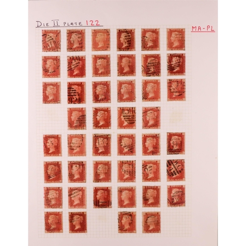 1541 - GB.QUEEN VICTORIA 1864-79 PENNY PLATE RECONSTRUCTION.  1d reds plate 122 (SG 43/44) largely complete... 