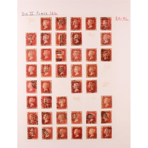 1546 - GB.QUEEN VICTORIA 1864-79 PENNY PLATE RECONSTRUCTION.  1d reds plate 164 (SG 43/44) largely complete... 