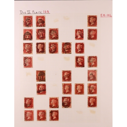 1547 - GB.QUEEN VICTORIA 1864-79 PENNY PLATE RECONSTRUCTION.  1d reds plate 168 (SG 43/44) largely complete... 