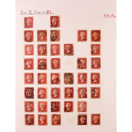 1547 - GB.QUEEN VICTORIA 1864-79 PENNY PLATE RECONSTRUCTION.  1d reds plate 168 (SG 43/44) largely complete... 