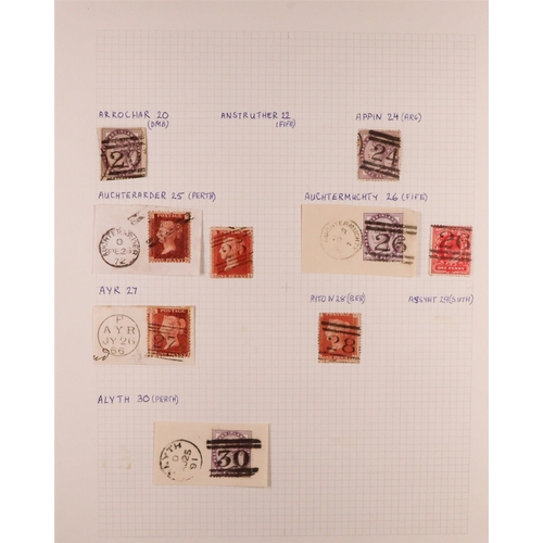 1603 - GB.QUEEN VICTORIA SCOTTISH CANCELLATIONS. A collection of 1840's - 1890's stamps chiefly on pieces, ... 