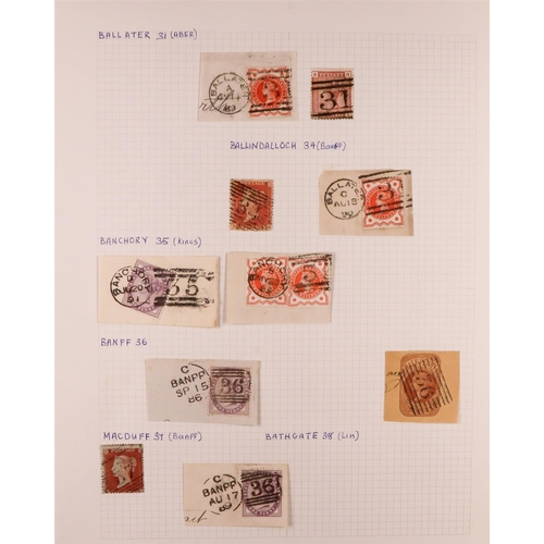 1603 - GB.QUEEN VICTORIA SCOTTISH CANCELLATIONS. A collection of 1840's - 1890's stamps chiefly on pieces, ... 