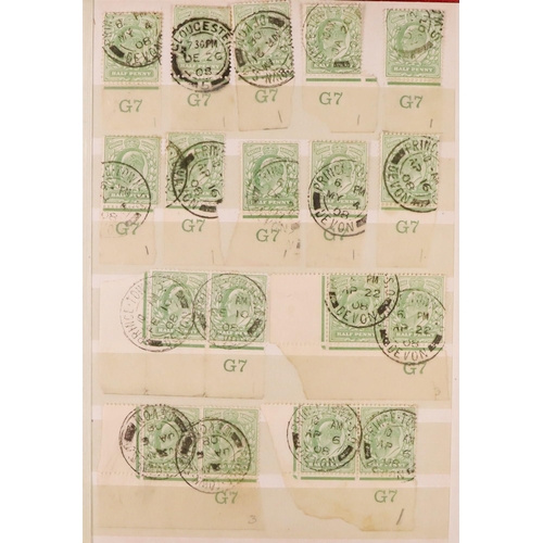 1607 - GB.EDWARD VII 1901-10 USED CONTROLS. A collection of 56 De La Rue ½d blue-green & ½d yellow-green si... 