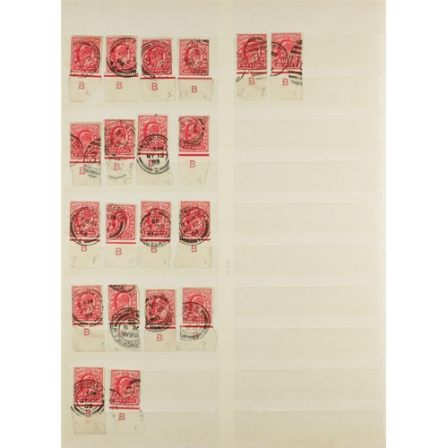 1608 - GB.EDWARD VII 1901-10 USED CONTROLS. A collection of 218 De La Rue 1d reds with control numbers, ran... 