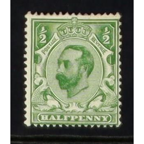 1625 - GB.GEORGE V 1911 ½d green Downey head, white spot on top of forehead, SG Spec. N1 (1)d, mint. Cat. £... 