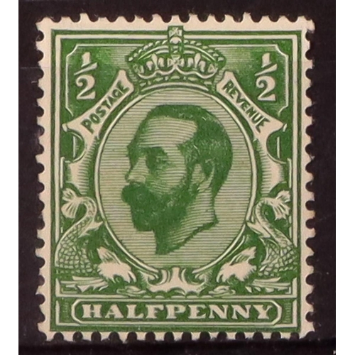 1626 - GB.GEORGE V 1911 ½d very deep green, SG N2 (7), fine mint. Cat. £450 Lot 1626 (P) [a]