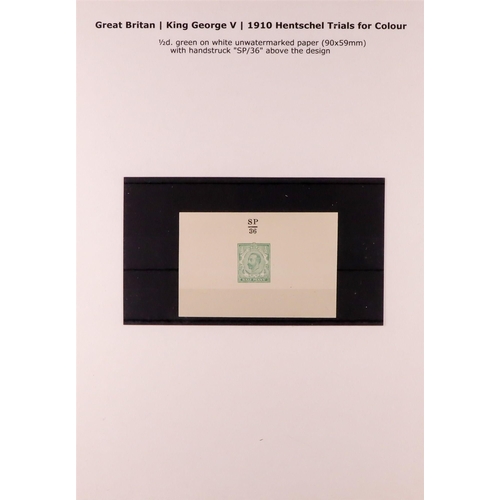 1650 - GB.GEORGE V DOWNEY HEADS - THE KLEMPKA FAMILY COLLECTION OF THE 1910 HENTSCHEL TRIALS FOR COLOUR ONL... 