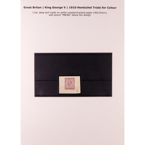 1650 - GB.GEORGE V DOWNEY HEADS - THE KLEMPKA FAMILY COLLECTION OF THE 1910 HENTSCHEL TRIALS FOR COLOUR ONL... 