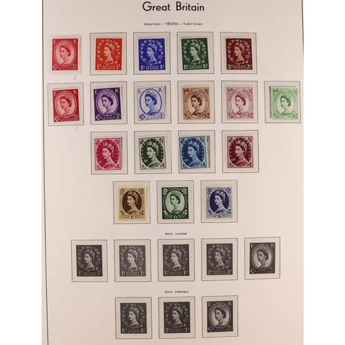 1662 - GB.ELIZABETH II 1952-1970 COMPREHENSIVE NEVER HINGED MINT COLLECTION on hingeless pages, includes 19... 