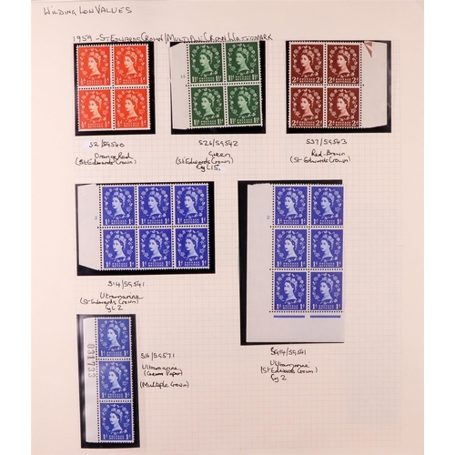 1664 - GB.ELIZABETH II 1952-1970 DEFINITIVES Never hinged mint semi-specialized collection written up on pa... 