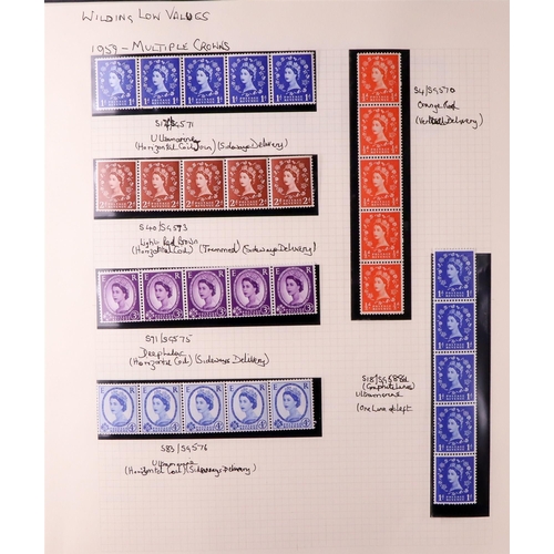 1664 - GB.ELIZABETH II 1952-1970 DEFINITIVES Never hinged mint semi-specialized collection written up on pa... 