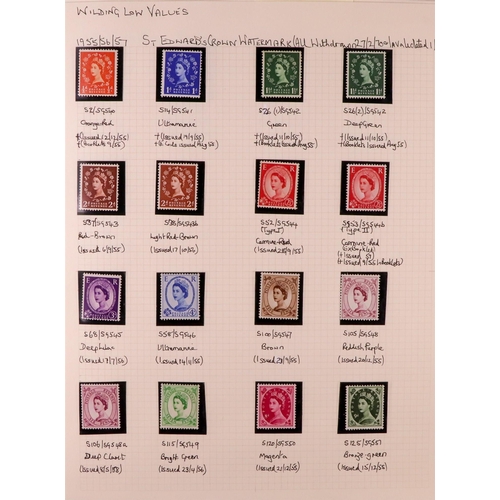 1664 - GB.ELIZABETH II 1952-1970 DEFINITIVES Never hinged mint semi-specialized collection written up on pa... 