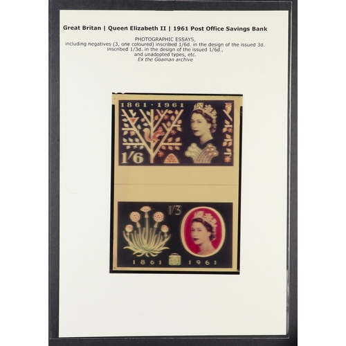 1674 - GB.ELIZABETH II 1961 POSB ESSAYS. A series of photographic essays from the Goaman archive nicely ann... 