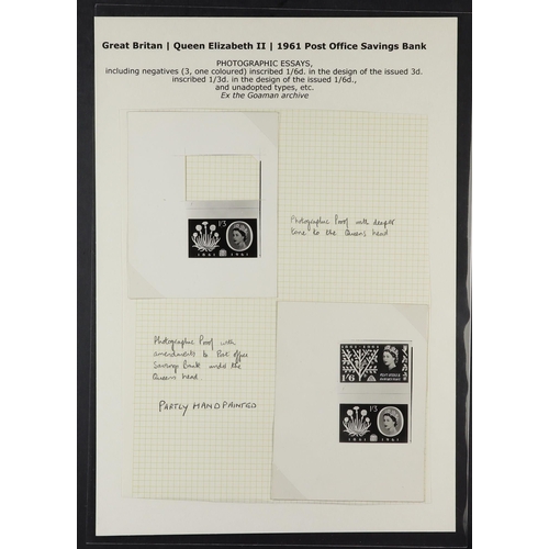 1674 - GB.ELIZABETH II 1961 POSB ESSAYS. A series of photographic essays from the Goaman archive nicely ann... 