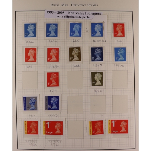 1717 - GB.ELIZABETH II 1971-2023 DEFINITIVE ISSUES Never hinged mint collection in album, includes various ... 