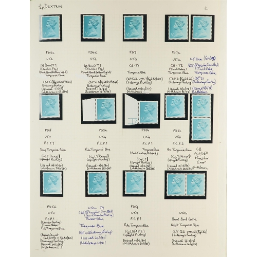 1718 - GB.ELIZABETH II 1971-2023 MACHINS DEFINITIVES SPECIALIZED NEVER HINGED MINT COLLECTION in six albums... 