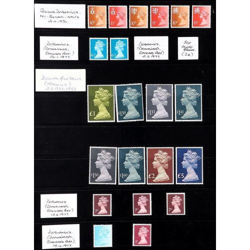 1720 - GB.ELIZABETH II 1971-2024 DEFINITIVE ISSUES Never hinged mint collection on stock pages, includes Ma... 