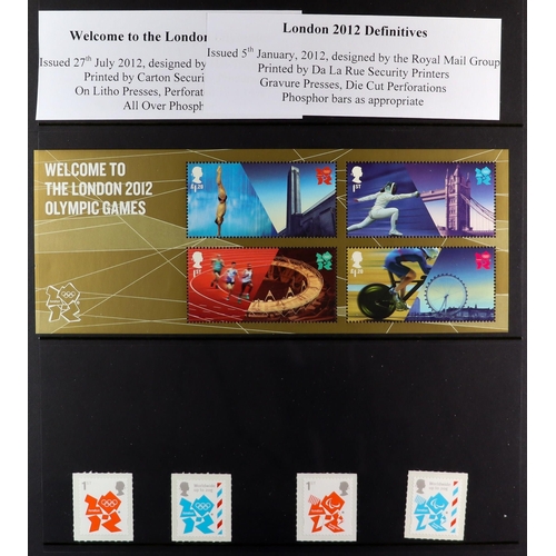 1770 - GB.ELIZABETH II 2012 OLYMPIC GAMES ISSUES Never hinged mint collection, includes Olympic & Paralympi... 