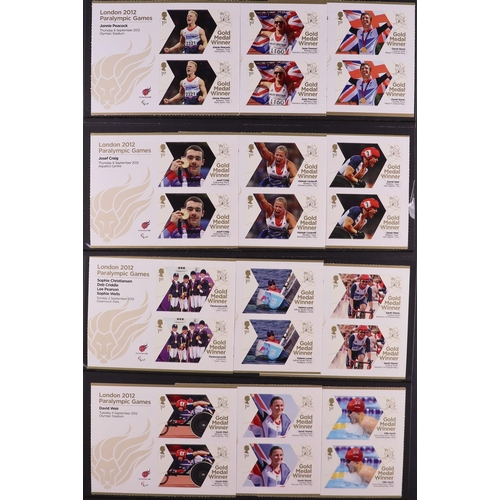 1772 - GB.ELIZABETH II 2012 Paralympic Gold Medals Winners sheetlets of 2 set, SG 3372a/405a, never hinged ... 