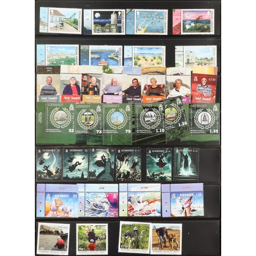 1794 - GB.ISLANDS GUERNSEY & ALDERNEY 2015-2023 COMPREHENSIVE NEVER HINGED MINT COLLECTION on stock pages, ... 