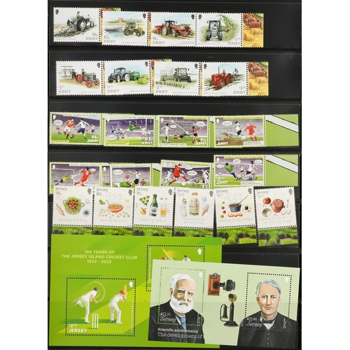 1807 - GB.ISLANDS JERSEY 2012-2023 COMPREHENSIVE NEVER HINGED MINT COLLECTION on stock pages, includes vals... 