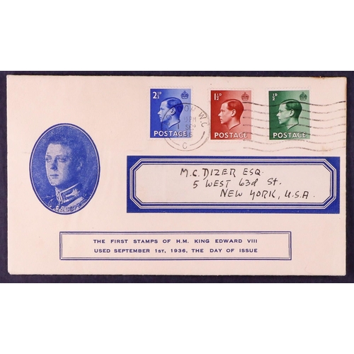 1824 - GB.FIRST DAY COVERS 1936 (1 Sept) illustrated First Day Cover bearing the KEVIII ½d, 1½d & 2½d stamp... 