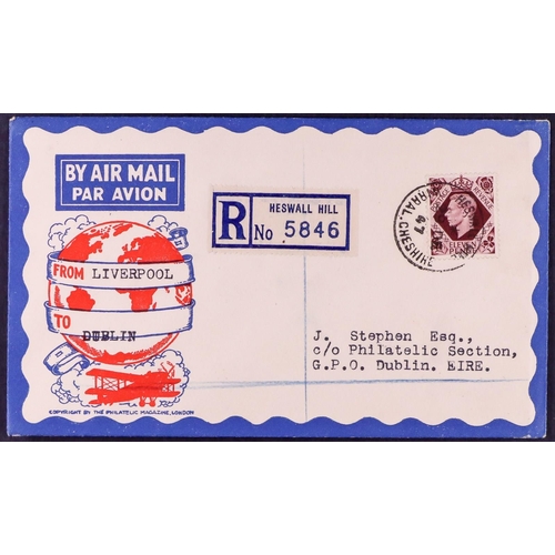 1830 - GB.FIRST DAY COVERS 1947 (29 Dec) illustrated air mail registered env bearing 11d plum tied by super... 