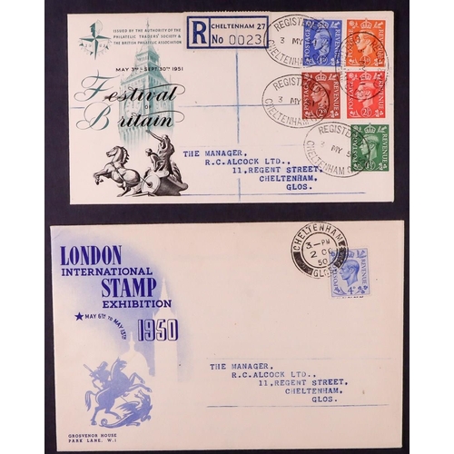 1833 - GB.FIRST DAY COVERS 1950/51 Two illustrated covers with typed addresses bearing the pale colour defi... 