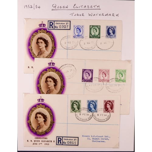 1835 - GB.FIRST DAY COVERS 1952/54 Wmk Tudor Crown Wilding definitive set on 6 covers (5 matching illustrat... 