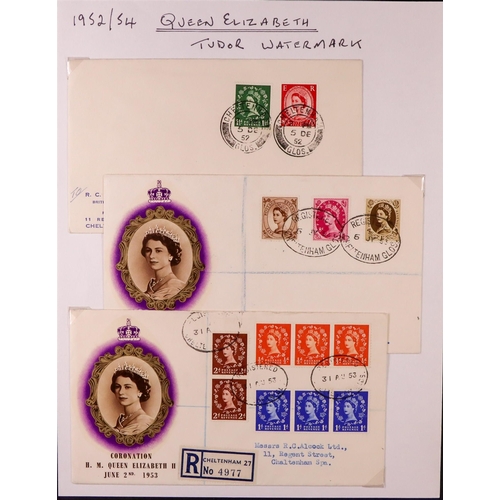 1835 - GB.FIRST DAY COVERS 1952/54 Wmk Tudor Crown Wilding definitive set on 6 covers (5 matching illustrat... 