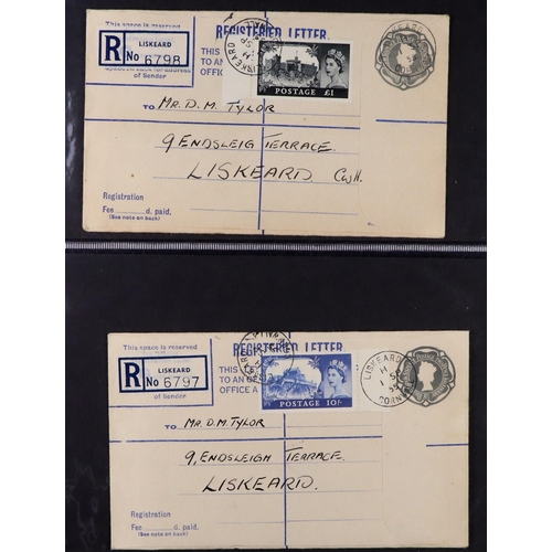 1836 - GB.FIRST DAY COVERS 1955 (1 Sept, 23 Sept) Castles set of 4 matching registered stationery envelopes... 