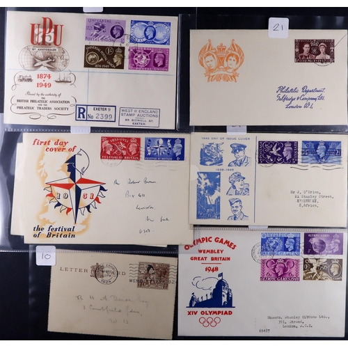 1838 - GB.FIRST DAY COVERS 1924 - 1951 BALANCE OF THE COLLECTION. 10 fine items, chiefly illustrated covers... 