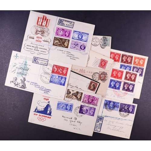 1839 - GB.FIRST DAY COVERS 1940 - 1952 selection of FDCs, souvenir covers, general mail and postcards. Chie... 