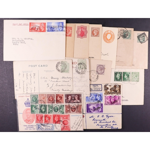 1839 - GB.FIRST DAY COVERS 1940 - 1952 selection of FDCs, souvenir covers, general mail and postcards. Chie... 