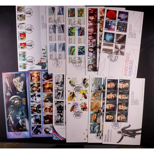 1846 - GB.FIRST DAY COVERS 1978-2018 COMPREHENSIVE COLLECTION of illustrated fdc's in box, seems to be virt... 