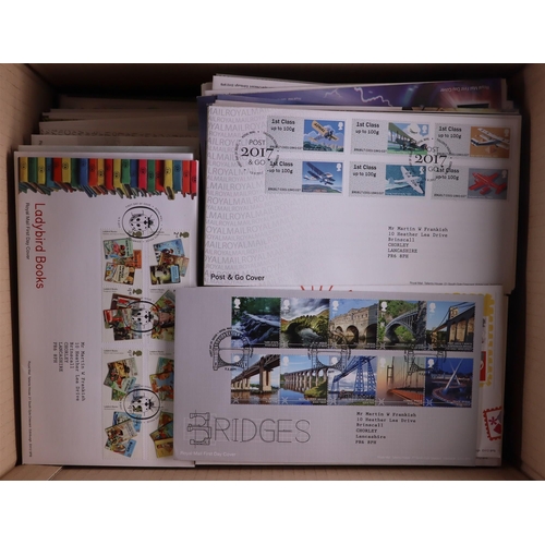 1846 - GB.FIRST DAY COVERS 1978-2018 COMPREHENSIVE COLLECTION of illustrated fdc's in box, seems to be virt... 