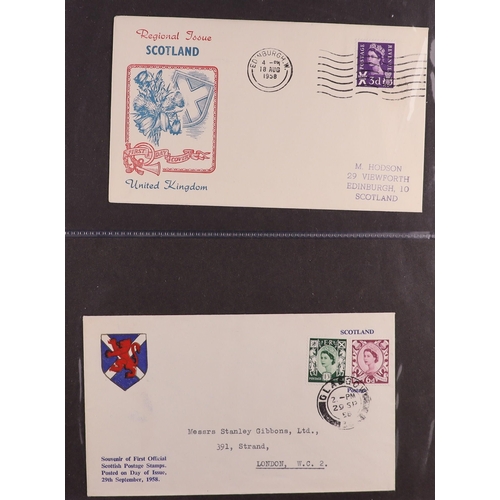 1849 - GB.FIRST DAY COVERS REGIONALS 1958-2020 collection in three albums, includes mini-sheets, booklet pa... 