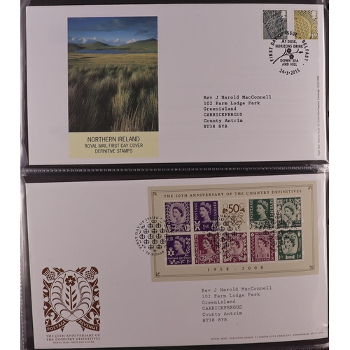 1849 - GB.FIRST DAY COVERS REGIONALS 1958-2020 collection in three albums, includes mini-sheets, booklet pa... 