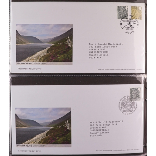 1849 - GB.FIRST DAY COVERS REGIONALS 1958-2020 collection in three albums, includes mini-sheets, booklet pa... 