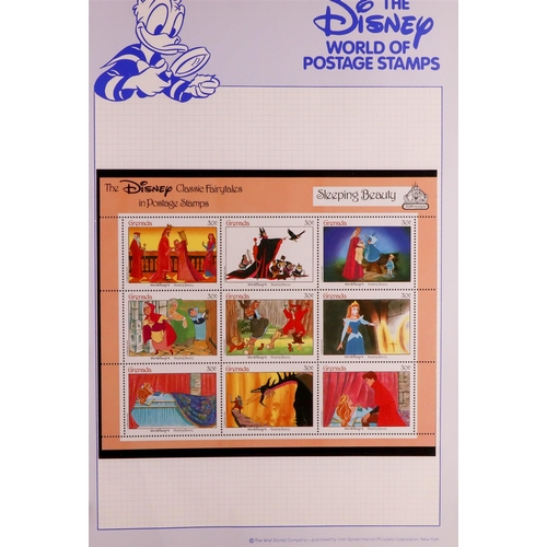 188 - DISNEY 1980's-1992 world collection in two special hingeless albums, all different never hinged mint... 