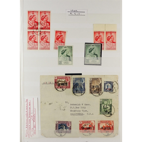 195 - ADEN 1850's - 1950's STAMPS & COVERS, CAT £11,000+. A collection with duplication includes much Indi... 