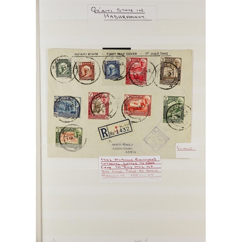 195 - ADEN 1850's - 1950's STAMPS & COVERS, CAT £11,000+. A collection with duplication includes much Indi... 