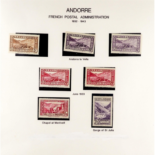 199 - ANDORRA 1932 - 1943 Valley views set with all values & colours, also the Coat of Arms set, SG F24/81... 