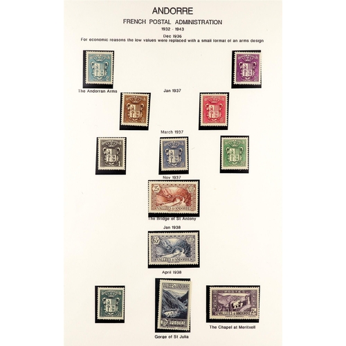 199 - ANDORRA 1932 - 1943 Valley views set with all values & colours, also the Coat of Arms set, SG F24/81... 