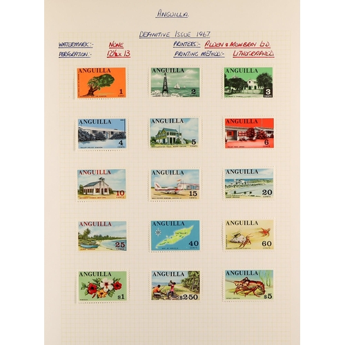 201 - ANGUILLA 1967 - 1992 EXTENSIVE COLLECTION of 800+ mint & never hinged mint stamps, 60+ miniature she... 